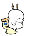 Bunny pooping