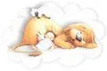 Angel baby with lion n lamb
