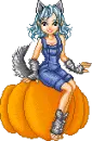Cat Girl on Pumkin