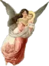 Angel carrying a baby
