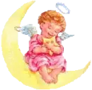 Angel baby in moon