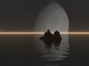water rocks moon