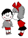 a girl kissing a boy