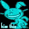 blue kiss this/happy bunny