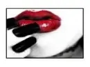 black nails and red lips