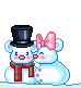Snowman kissing