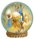 Angels with baby in globe