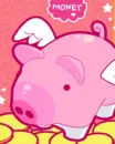 cute pig with coins & money