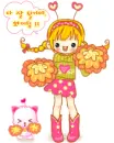 kawaii korean cheerleader with her teddy