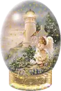 Litte girl angel in globe