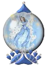 Blue angel in globe