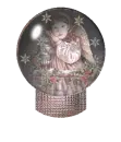 Little girl angel in globe