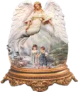 Guardian angel and kids in globe