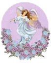 Purple angel in globe