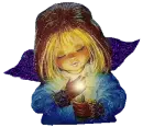 Little girl angel with candle