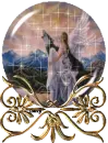 angel with wolf in globe