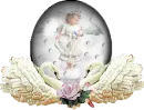baby angel in swan globe