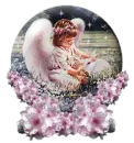 girl angel and bunny globe