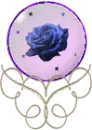 blue rose in globe