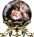 pink roses in globe