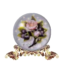 pink roses with purple berries globe