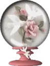 doves and pink rose globe