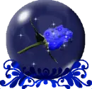 Blue rose in globe