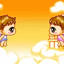 Animated angels kissing