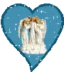 Angels in blue heart