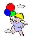 cute angel with balloons