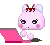 Cute kawaii on laptop