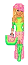 pink and green doll