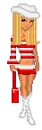 white and red doll