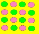 green pink yellow