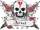 ariel red/silver glitter skull