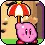 Kirby holding parasole
