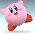 Pink kirby with grey backround