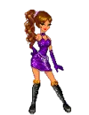 purple dress doll and dancer doll