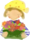 girl and the flower