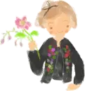 girl and the flower