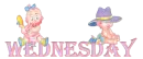 children on top of the word Wednesday