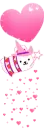 rabbit flying with heart 