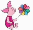 Piglet with Pinwheel with Glitter
