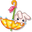 cute bunny in umbrella