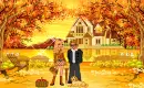 Friends Together In Autumn