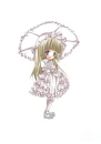 kawaii shiroi lolita with an umbrealla