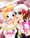 cute lovers making photos with a mobile