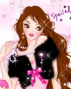 cute special girl with shiny stars