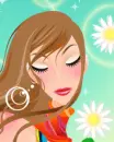 cute girl with flowers