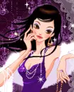 cute violet girl & shiny stars